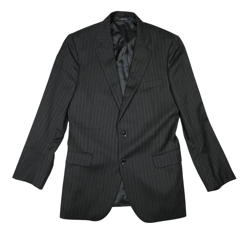 Brooks Brothers 1818 Fitzgerald Blazer Mens 40S Charcoal Grey Pinstripe Wool USA